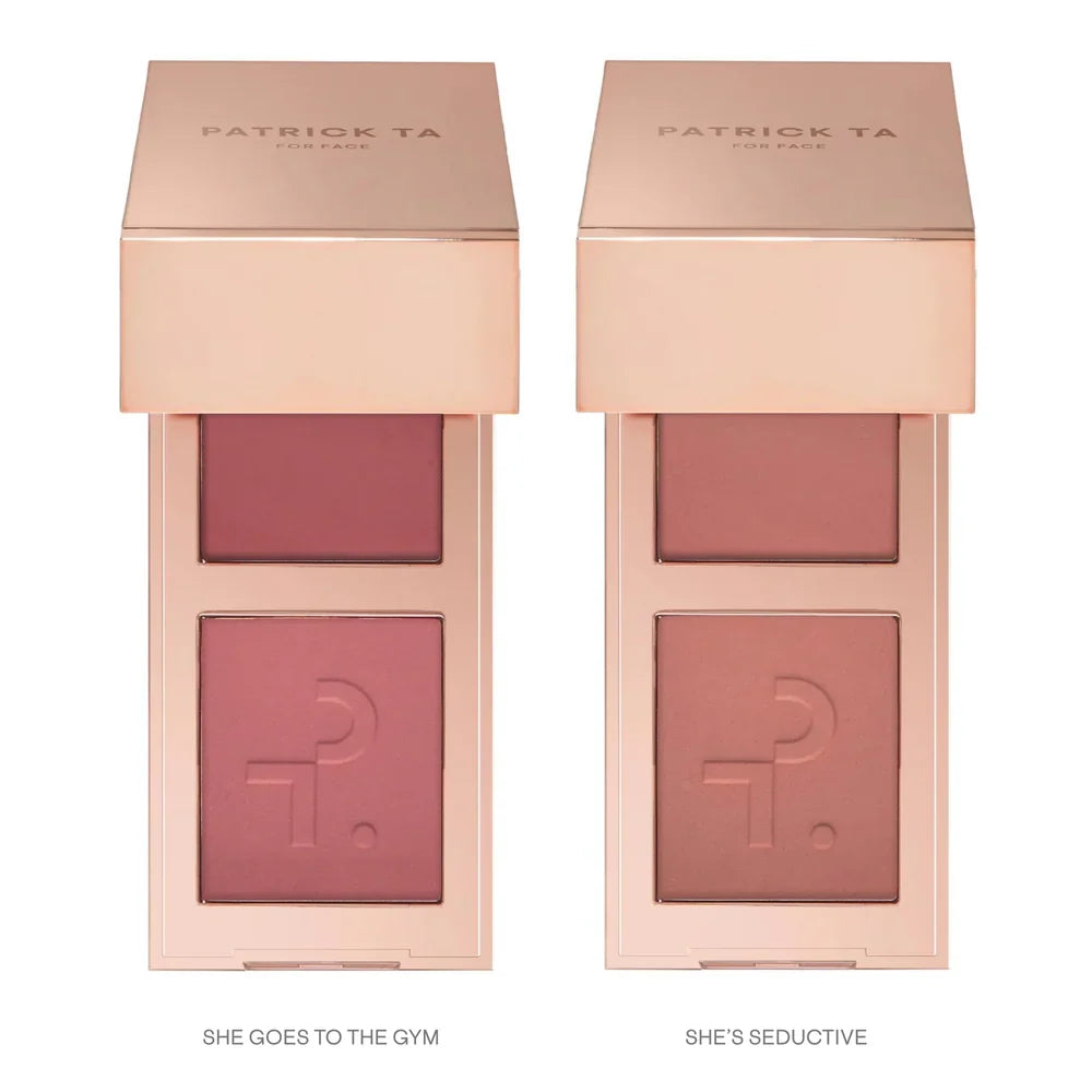 Patrick Ta Mini Must-Have Blush Duo Set – Limited Edition Travel Size Cream & Powder Blush Kit