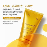 medicube Wrapping Mask Kojic Acid, Turmeric, Vitamin C Overnight Peel Off Facial Mask | Brighten & Defends Against Skin Stress for a Clear, Glowing Complexion | Korean Skin Care, 2.53 fl.oz