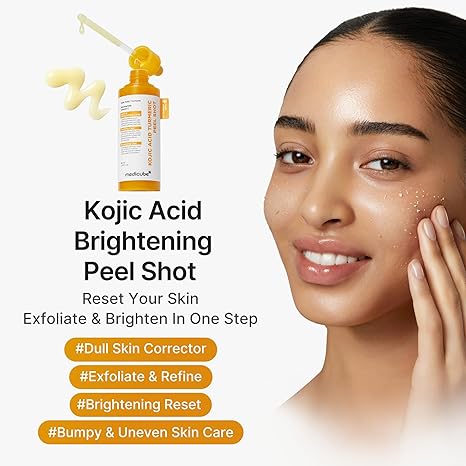 medicube Peel Shot with Kojic Acid Turmeric | Reset in One Step | Gentle Exfoliating Serum with BHA, LHA, PHA for Dead Skin Cells, Blackheads, Excess Sebum | For Dull, Rough, Troubled Skin | 2.7 fl.oz