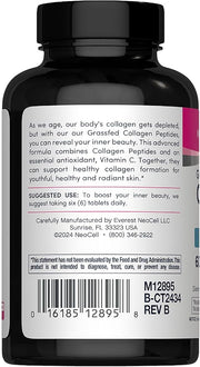 NeoCell Super Collagen with Vitamin C, 120ct Collagen Pills, Non-GMO, Grass Fed, Paleo Friendly, Gluten Free, Collagen Peptides Types 1 & 3 for Hair, Skin, Nails and Joints (Packaging May Vary)
