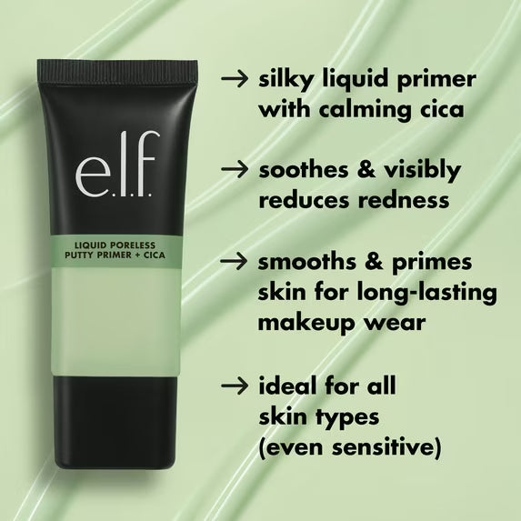 e.l.f. Liquid Poreless Putty Primer + Cica, 0.94 fl oz