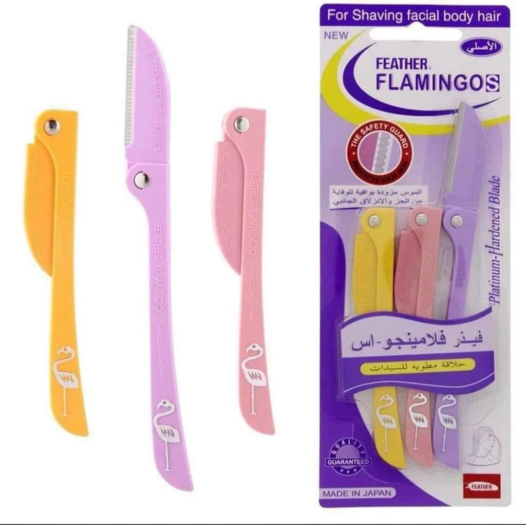 FEATHER-FLAMINGO RAZOR FOR FACE AND EYEBROW