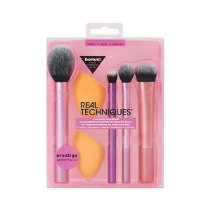 Real Techniques Everyday Essentials Makeup Brush Set with 2 sponge