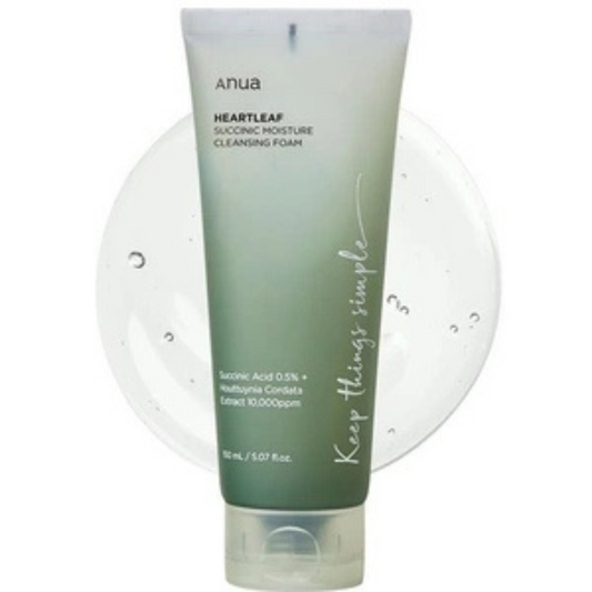 Anua heart leaf +succinic acid cleansing foam