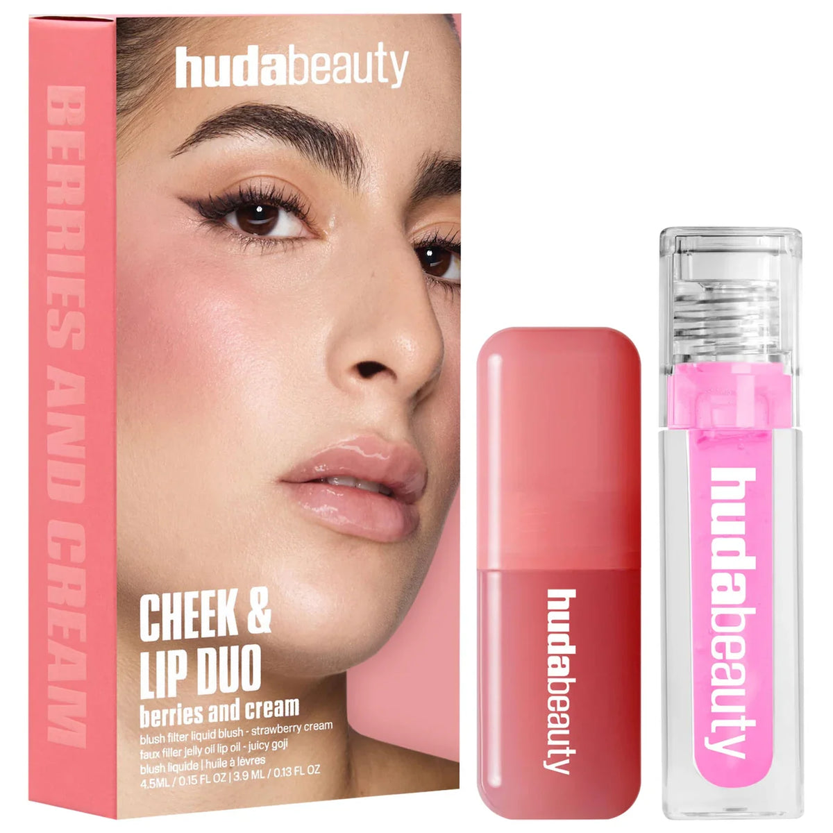 HUDA BEAUTY  Berries and Cream Liquid Blush and Lip Gloss Set